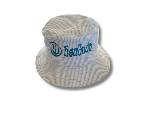 Corduroy Hat- off white/teal