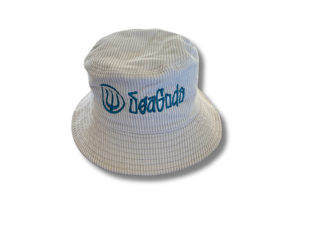 Corduroy Hat- off white/teal